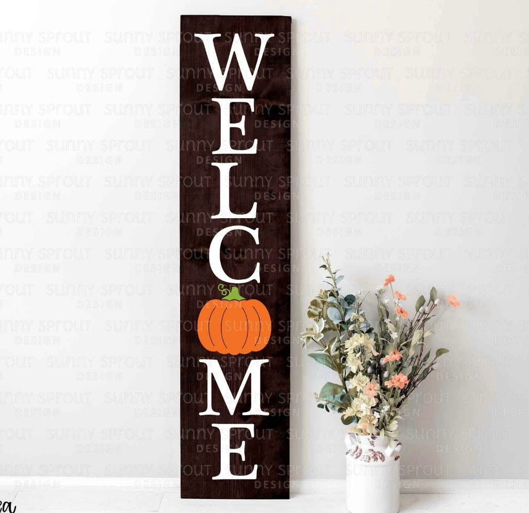 Pumpkin Welcome Porch Leaner