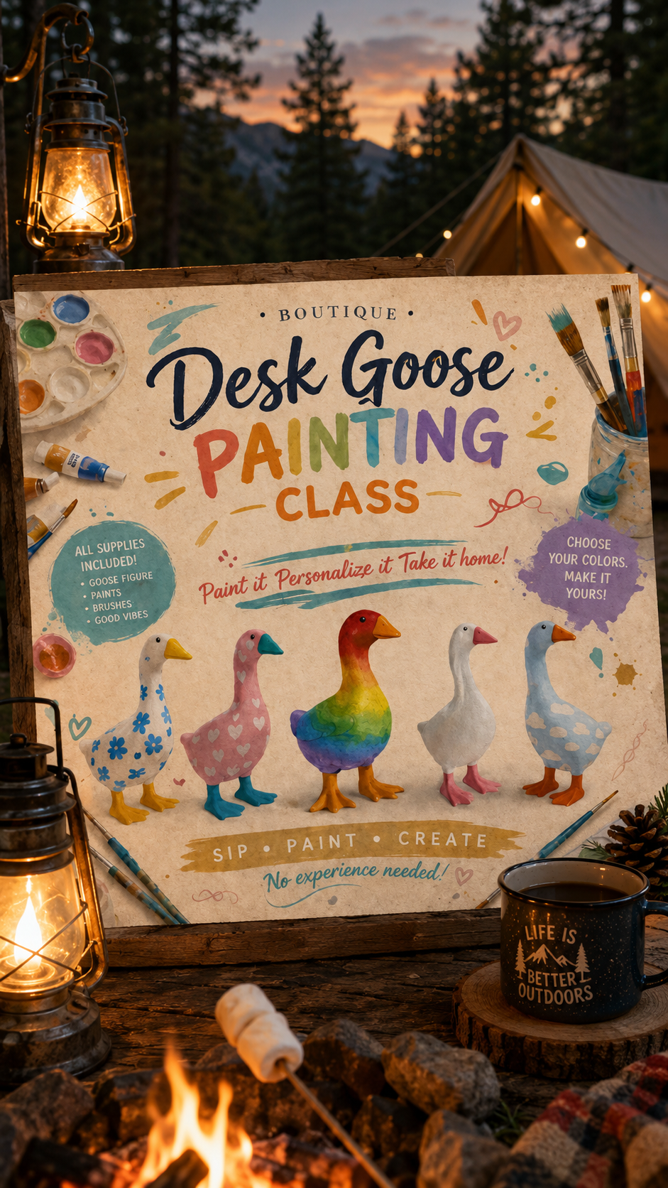 NR Campground Desk Goose Painting Fun!